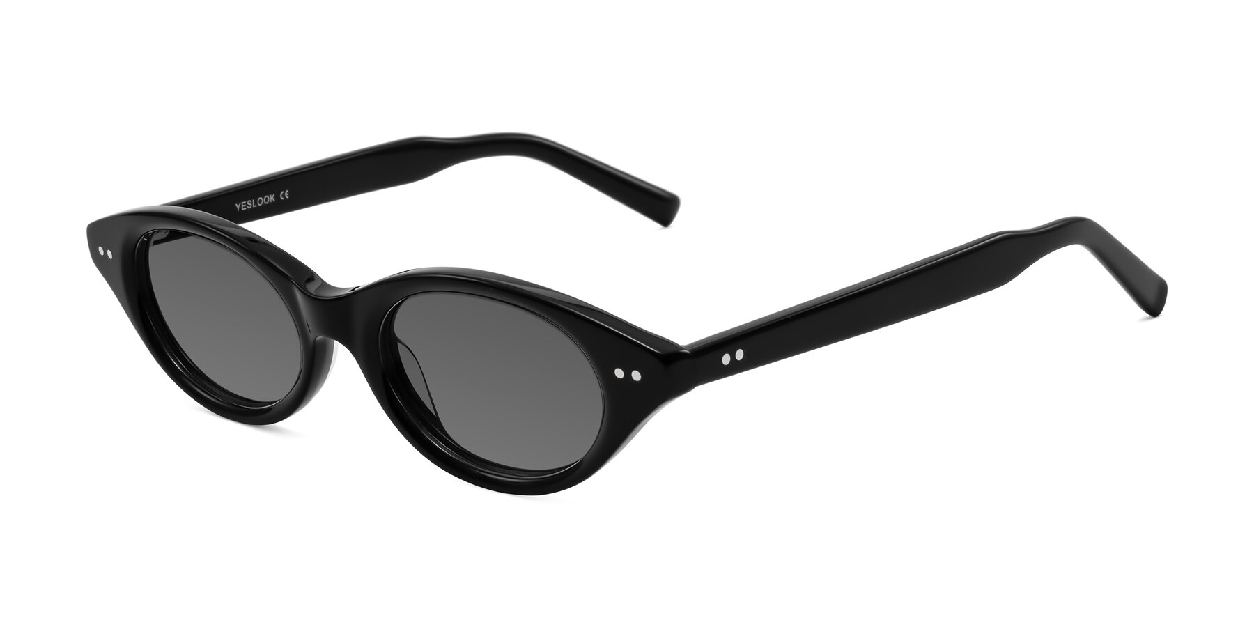 Angle of Mitri in Black with Medium Gray Tinted Lenses
