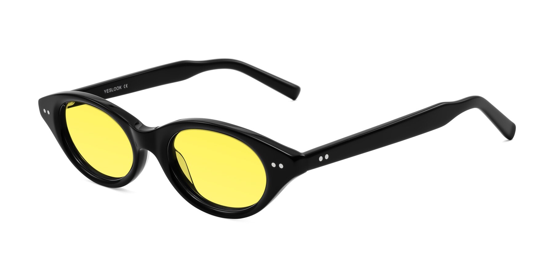 Angle of Mitri in Black with Medium Yellow Tinted Lenses
