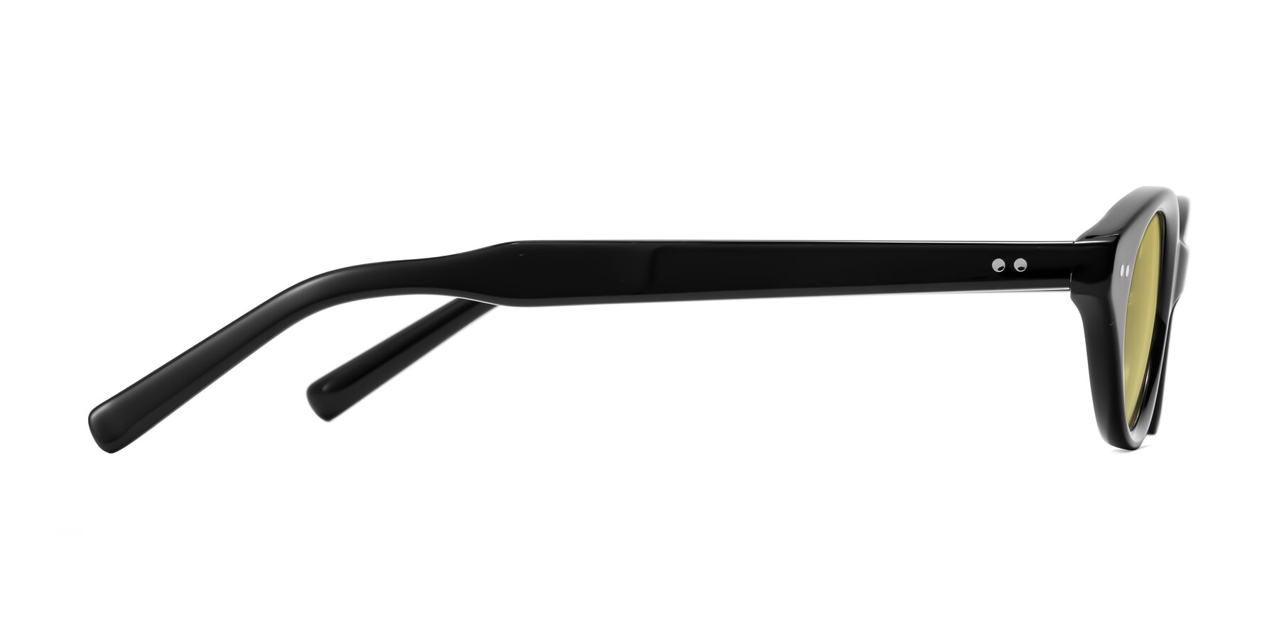 Side of Mitri in Black with Medium Champagne Tinted Lenses