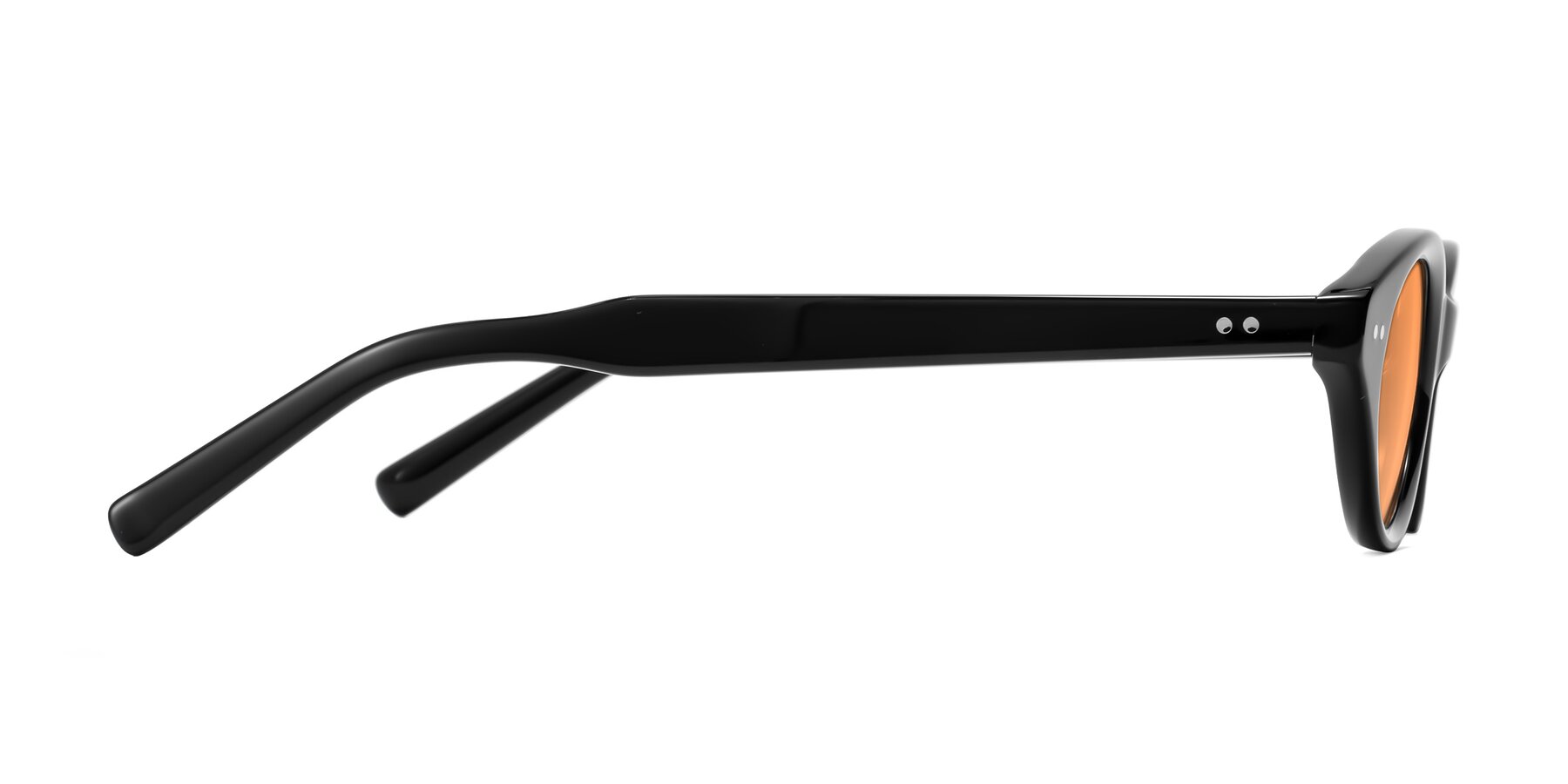Side of Mitri in Black with Medium Orange Tinted Lenses