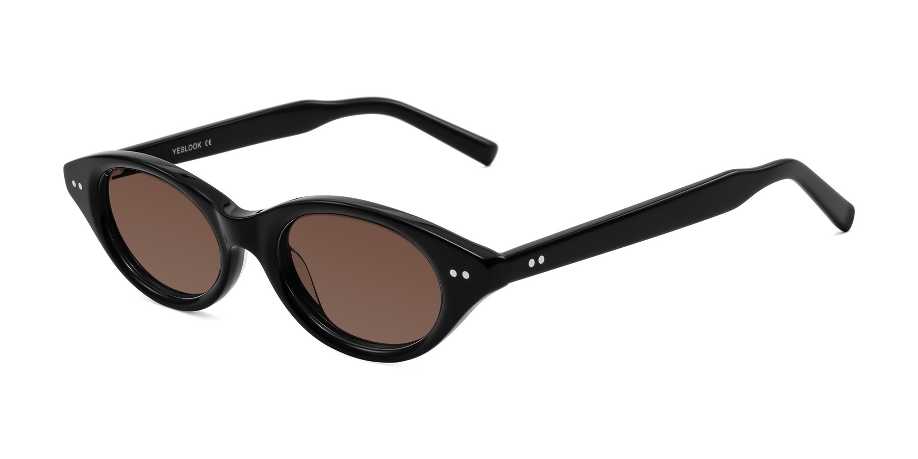 Angle of Mitri in Black with Brown Tinted Lenses