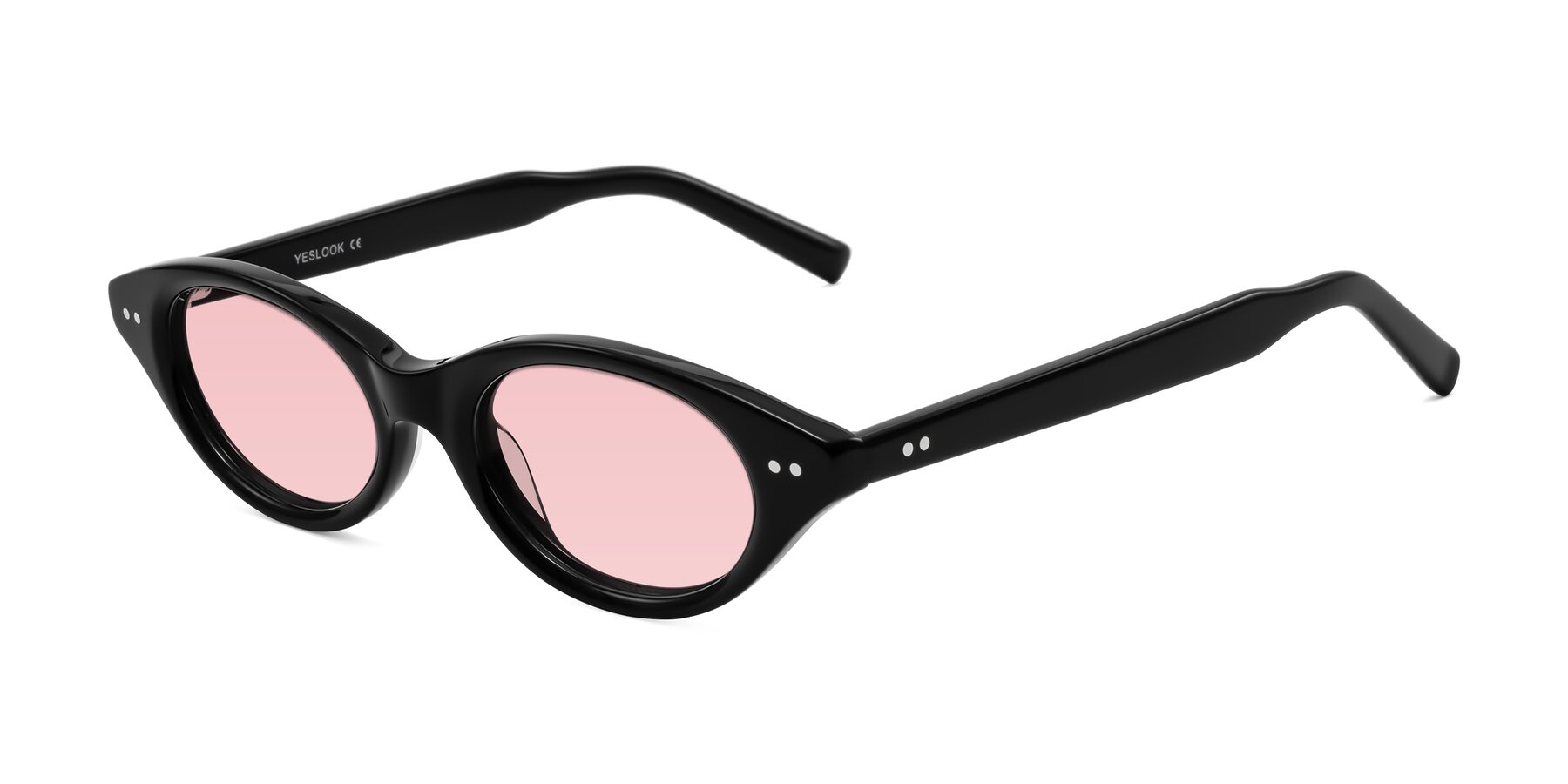 Angle of Mitri in Black with Light Garnet Tinted Lenses
