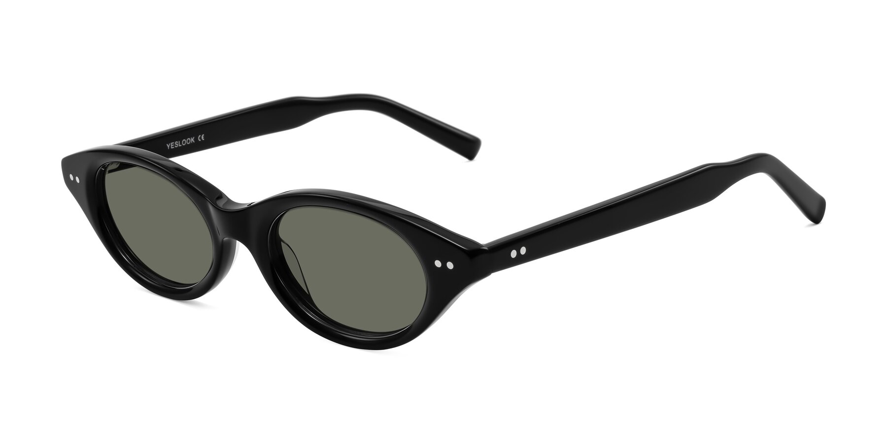 Angle of Mitri in Black with Gray Polarized Lenses