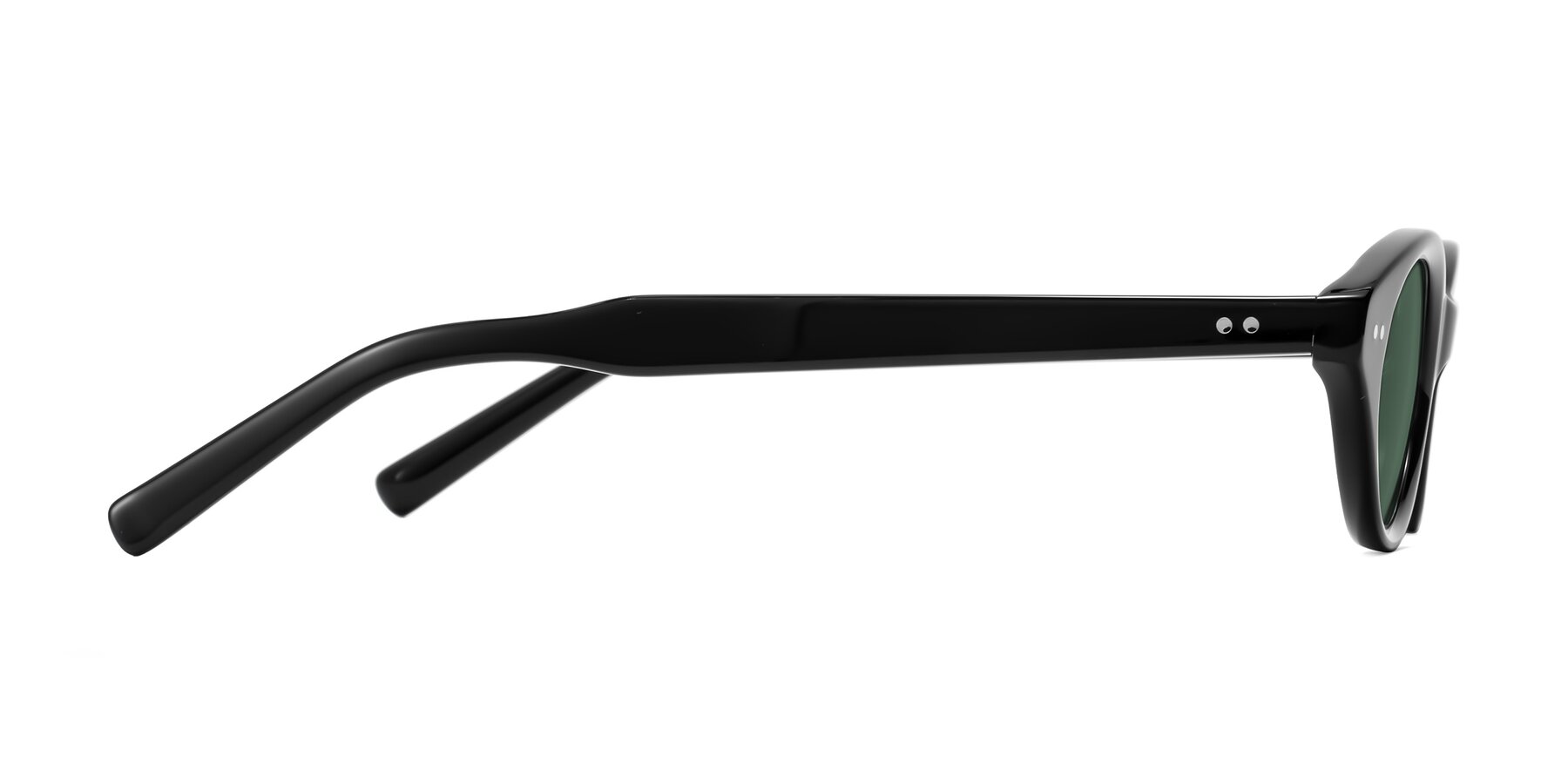 Side of Mitri in Black with Green Polarized Lenses