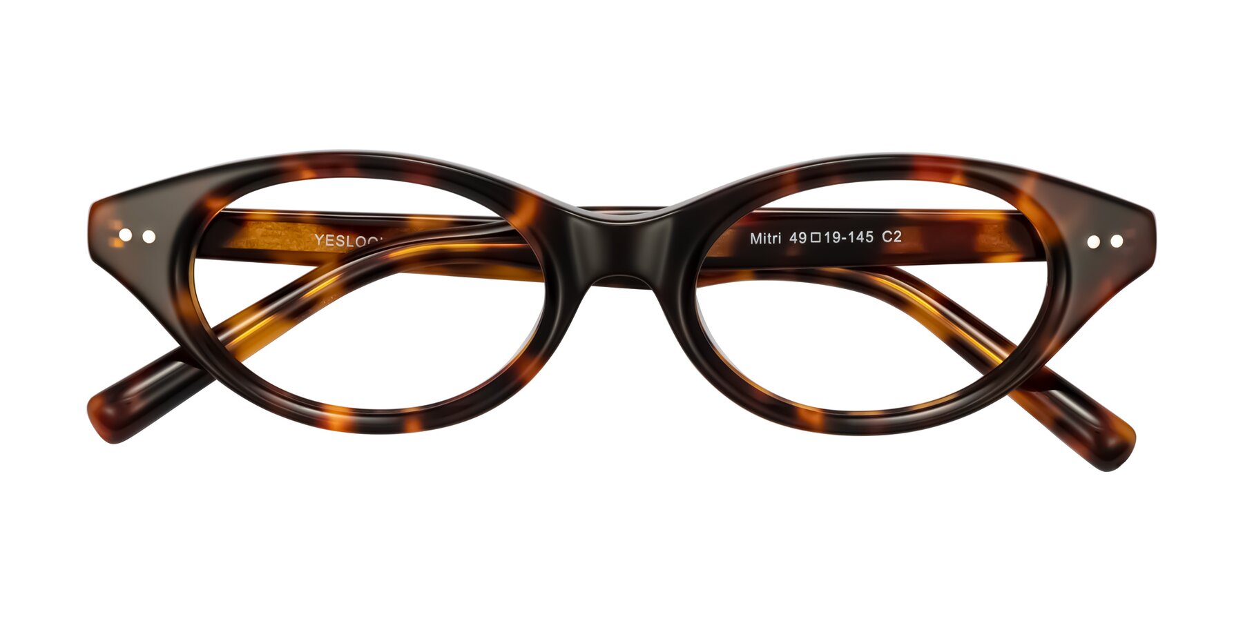 Folded Front of Mitri in Tortoise with Clear Eyeglass Lenses