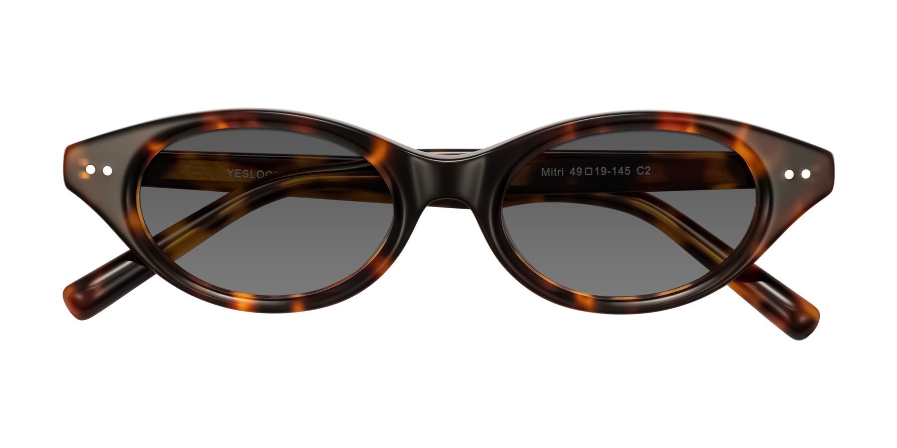 Folded Front of Mitri in Tortoise with Medium Gray Tinted Lenses