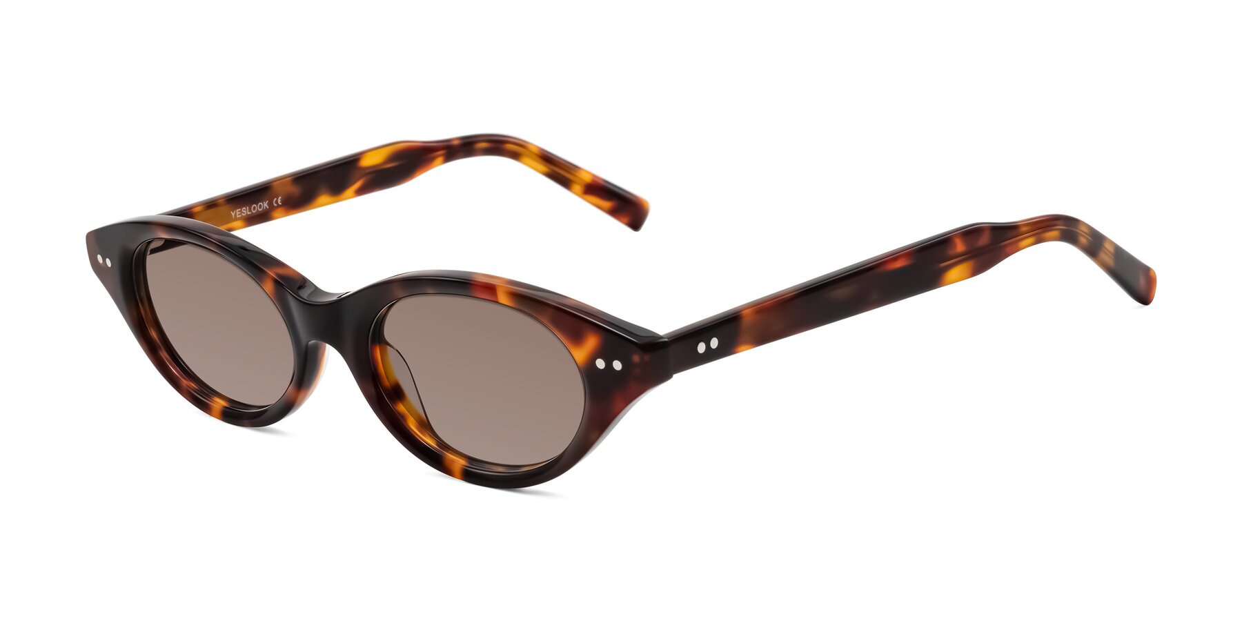 Angle of Mitri in Tortoise with Medium Brown Tinted Lenses