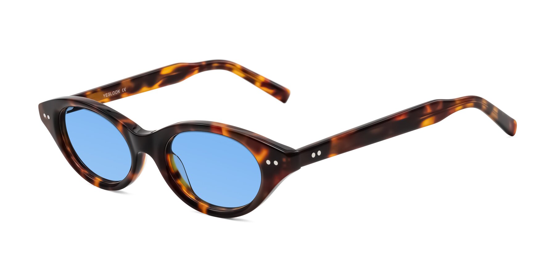 Angle of Mitri in Tortoise with Medium Blue Tinted Lenses
