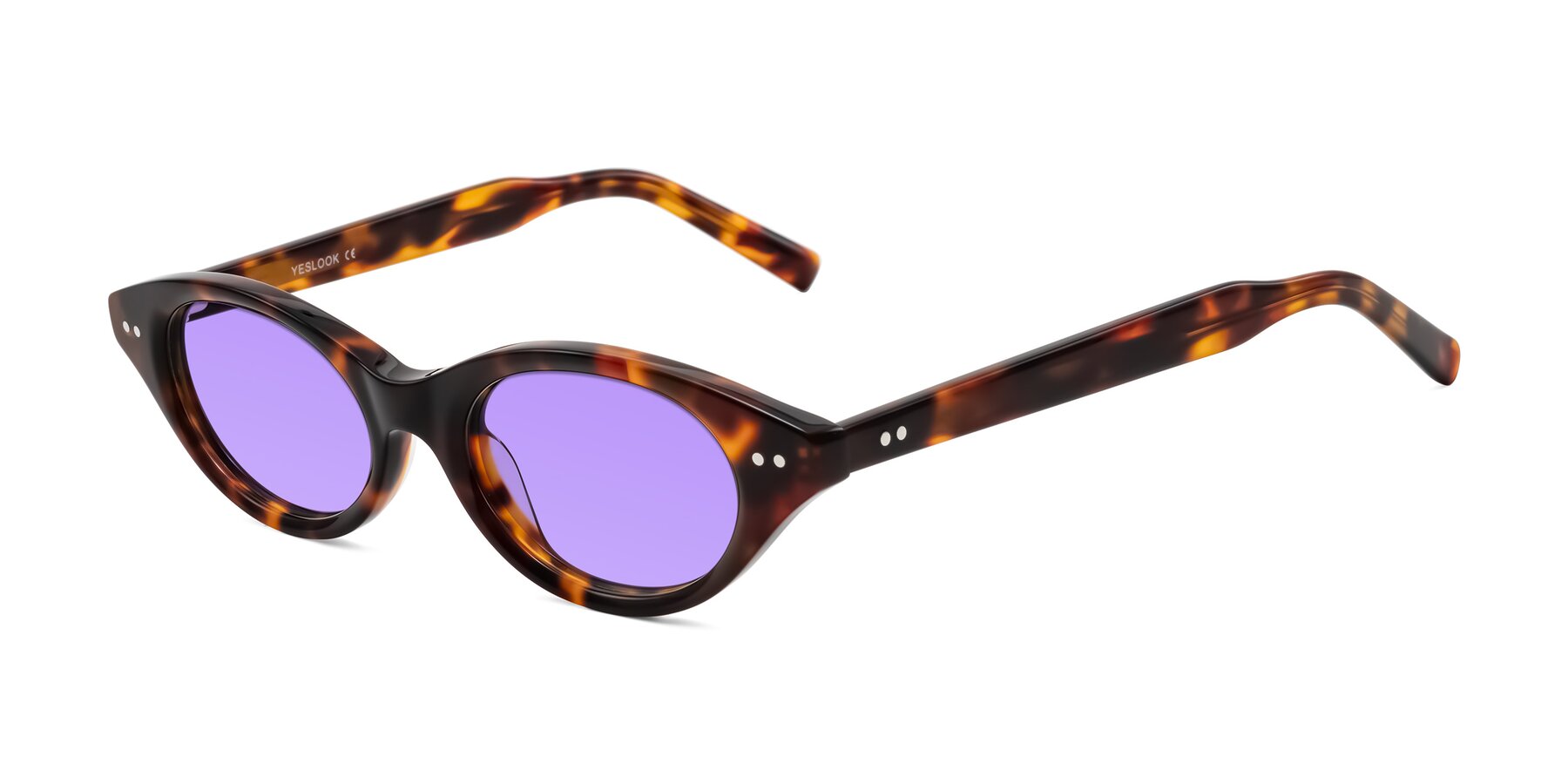 Angle of Mitri in Tortoise with Medium Purple Tinted Lenses
