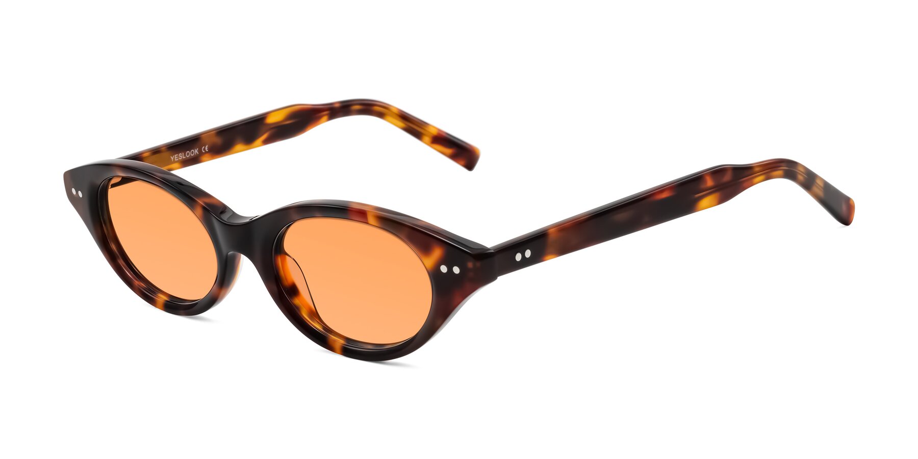 Angle of Mitri in Tortoise with Medium Orange Tinted Lenses