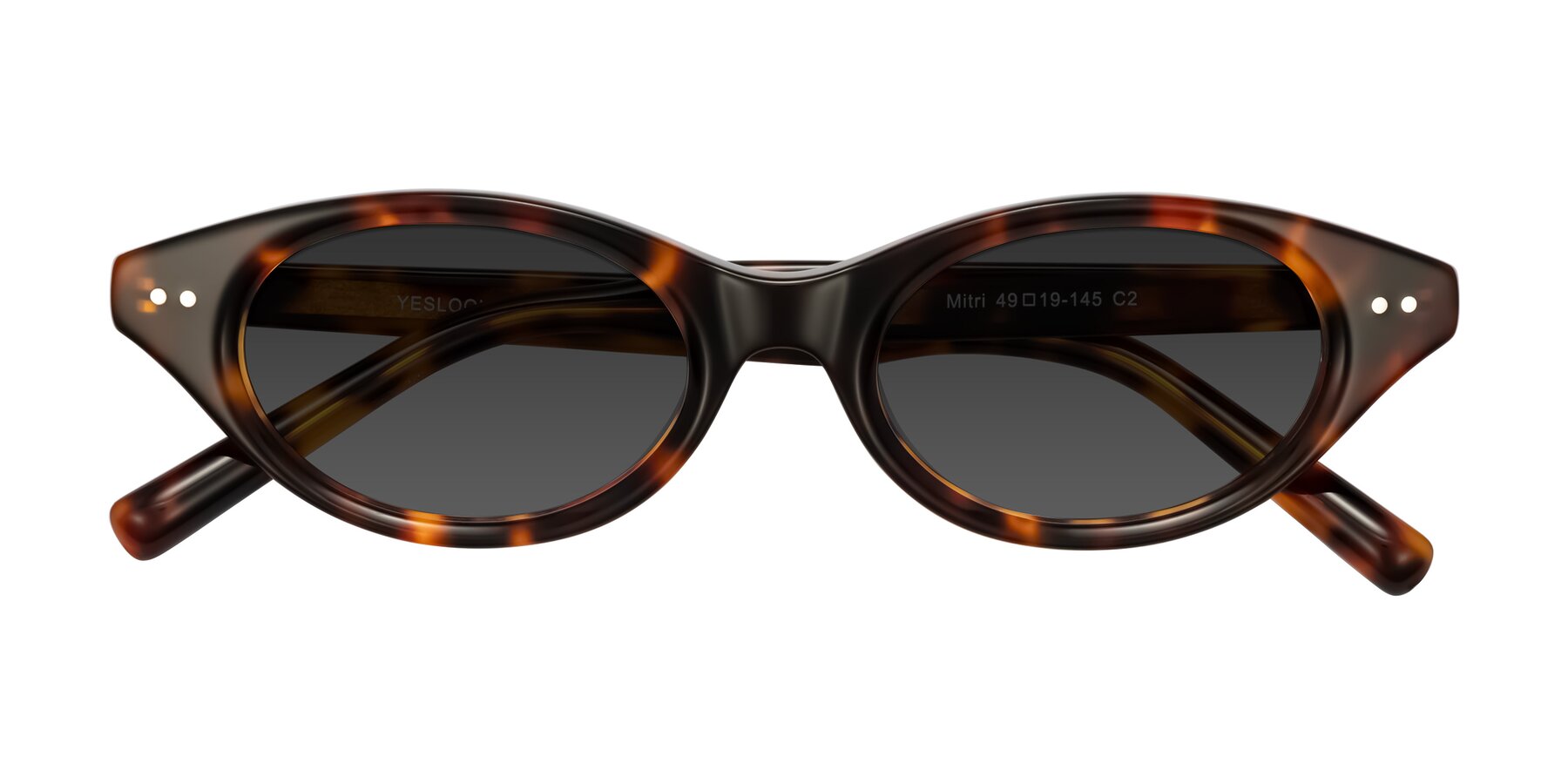 Folded Front of Mitri in Tortoise with Gray Tinted Lenses