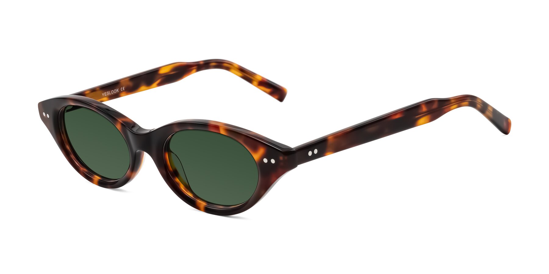 Angle of Mitri in Tortoise with Green Tinted Lenses