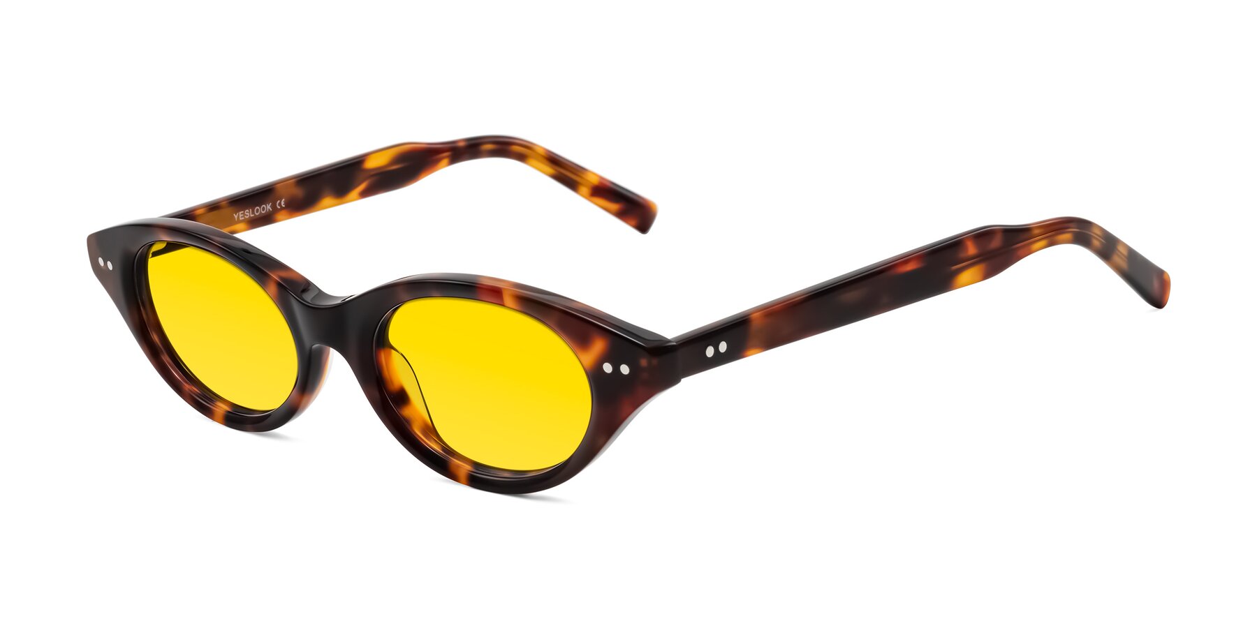 Angle of Mitri in Tortoise with Yellow Tinted Lenses