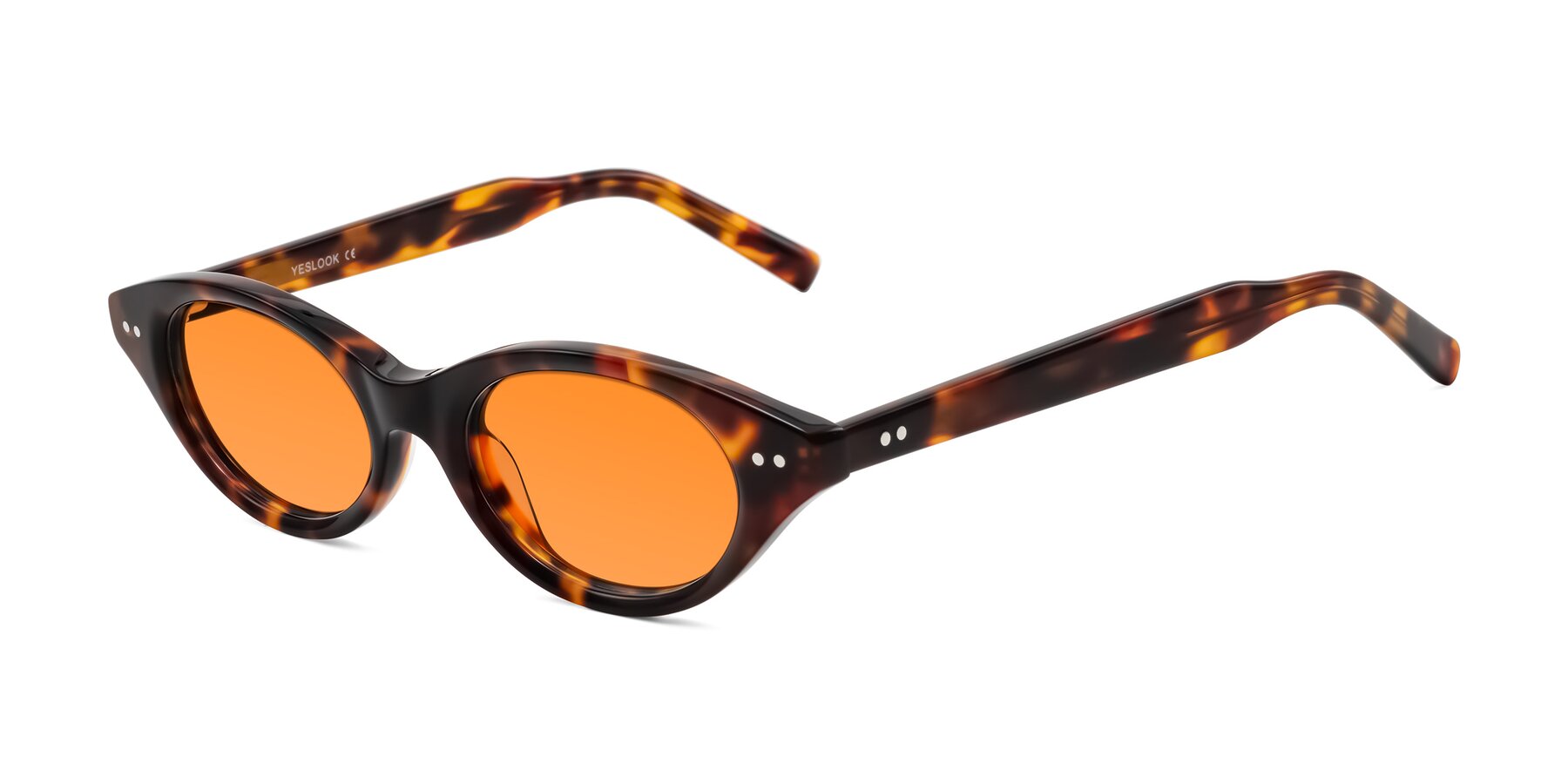 Angle of Mitri in Tortoise with Orange Tinted Lenses