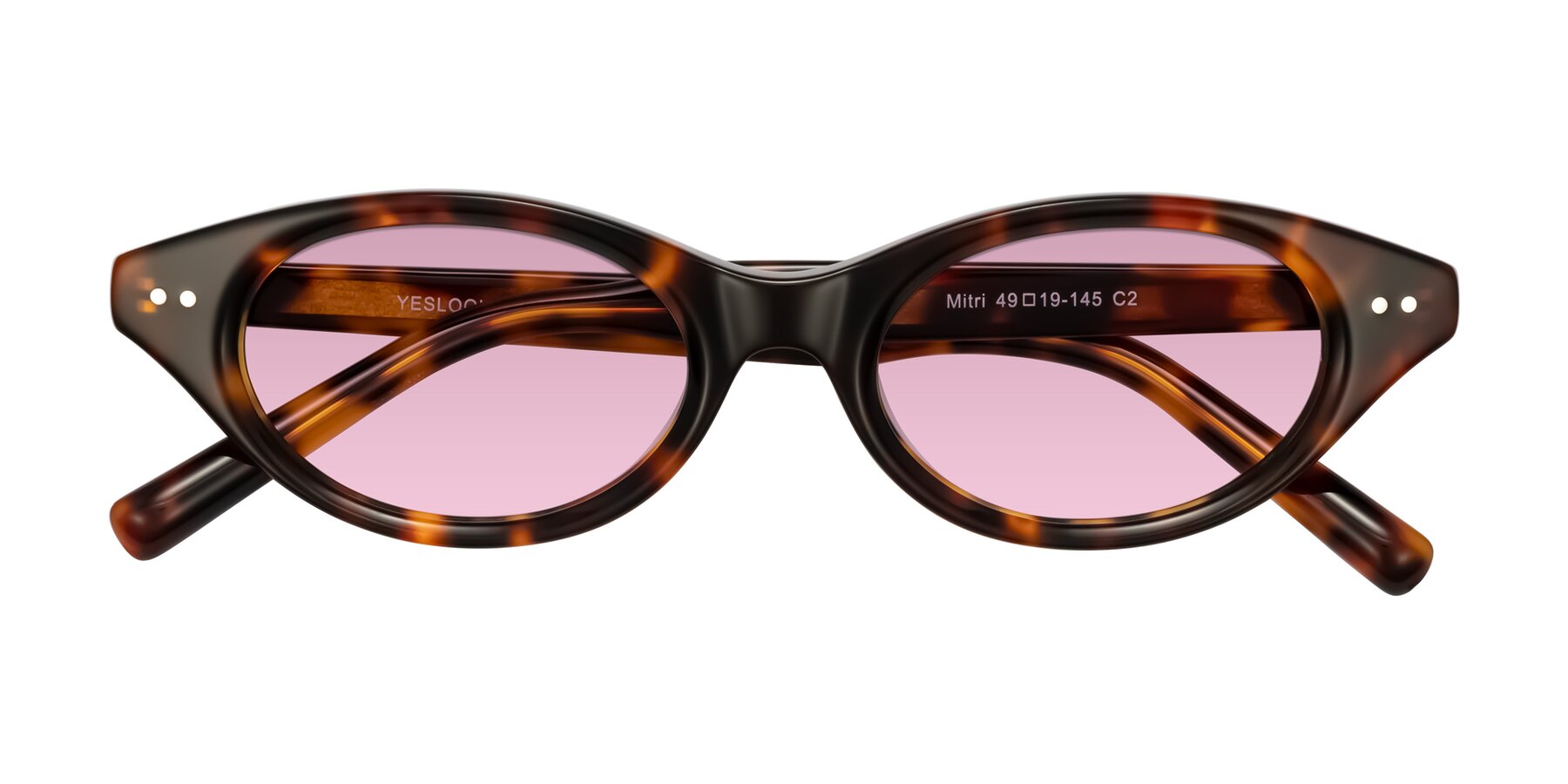 Folded Front of Mitri in Tortoise with Light Wine Tinted Lenses