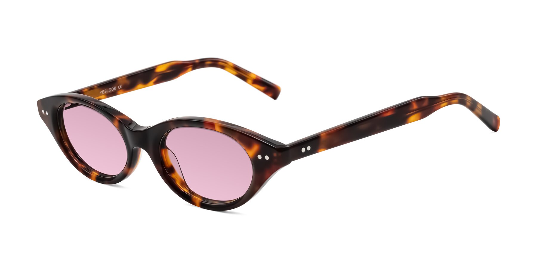 Angle of Mitri in Tortoise with Light Wine Tinted Lenses