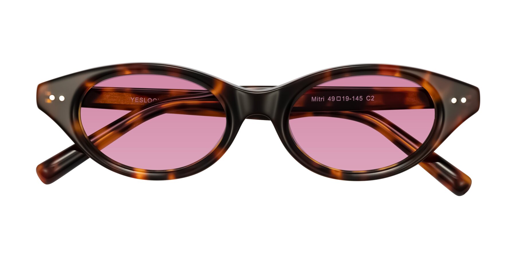 Folded Front of Mitri in Tortoise with Medium Wine Tinted Lenses