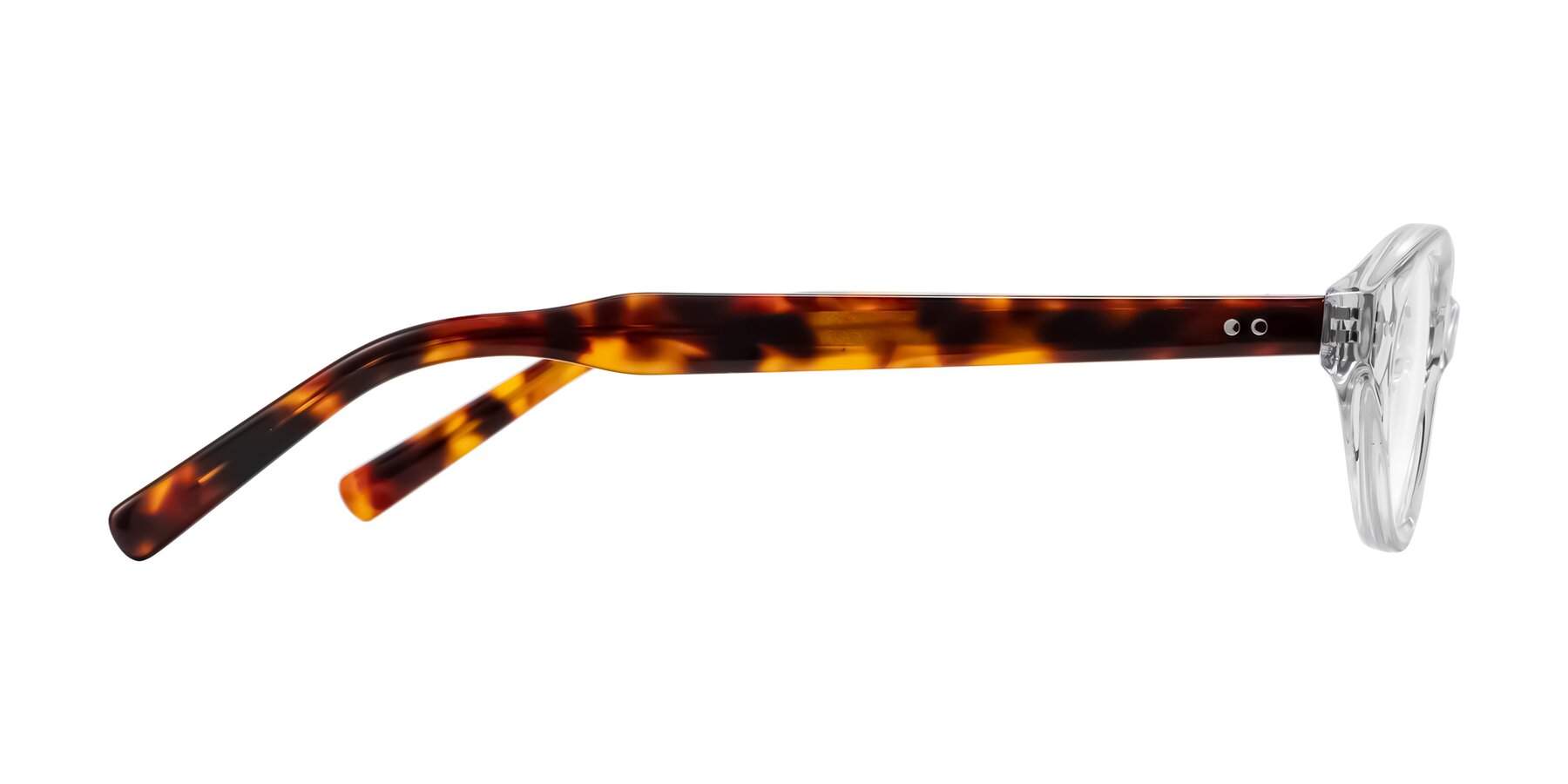 Side of Mitri in Clear/Tortoise with Clear Eyeglass Lenses