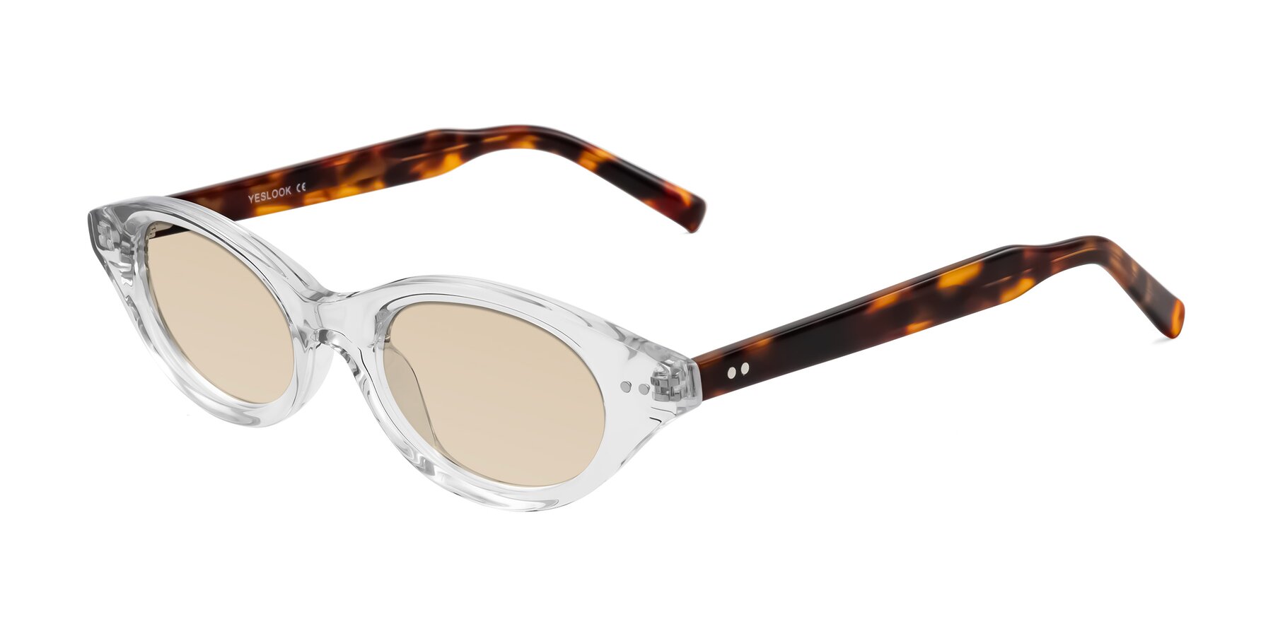 Angle of Mitri in Clear/Tortoise with Light Brown Tinted Lenses