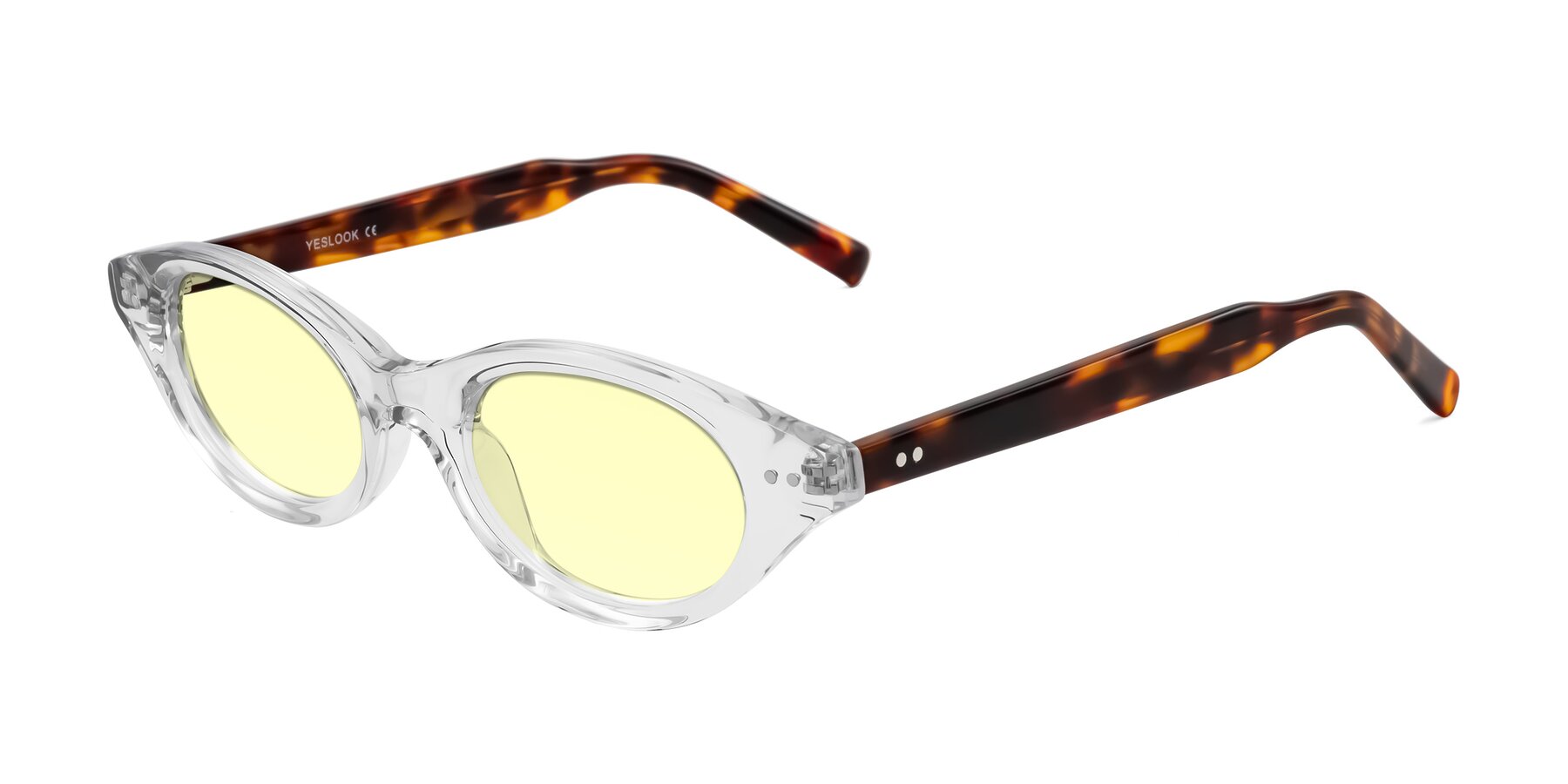 Angle of Mitri in Clear/Tortoise with Light Yellow Tinted Lenses