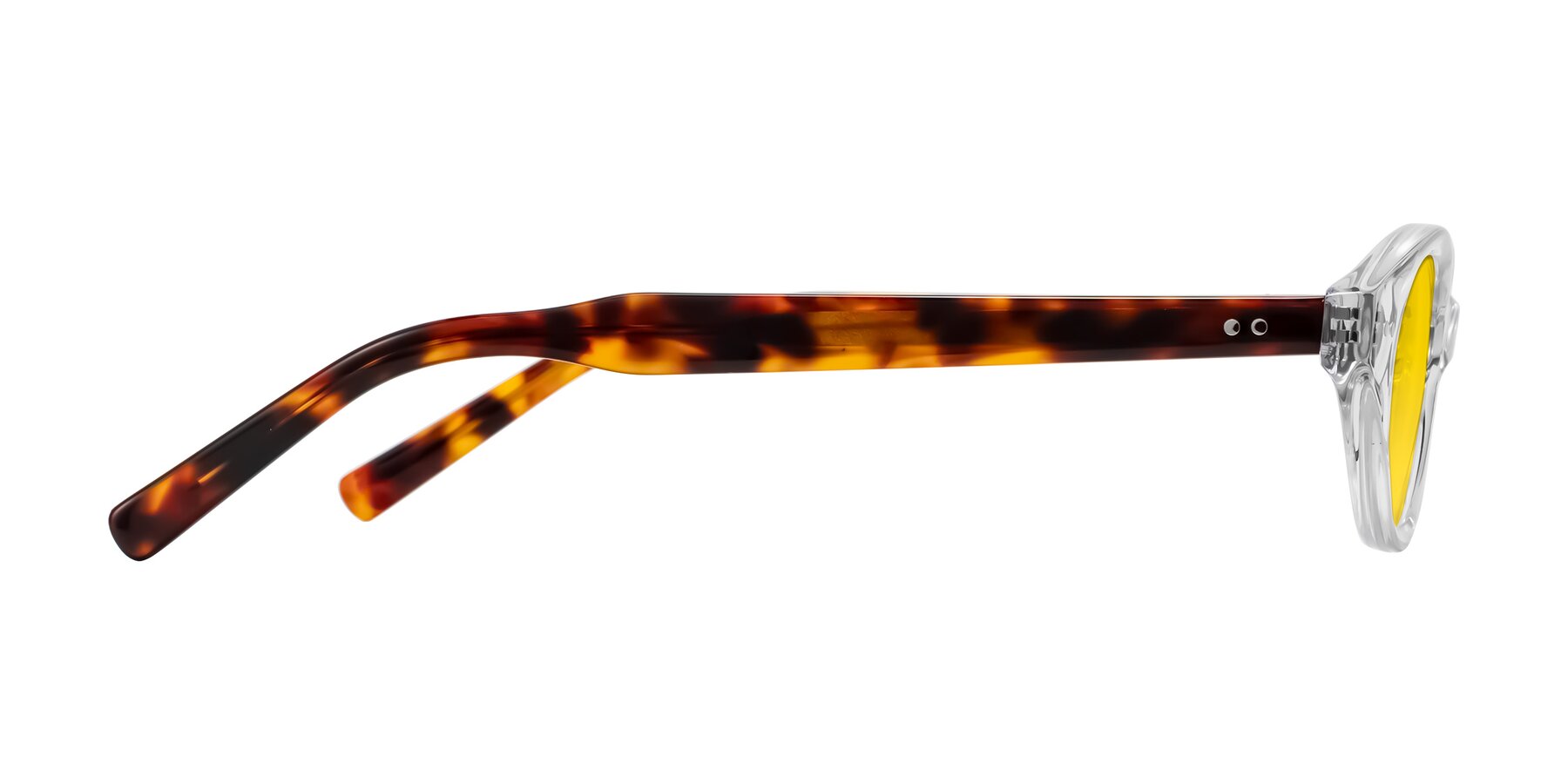 Side of Mitri in Clear/Tortoise with Yellow Tinted Lenses