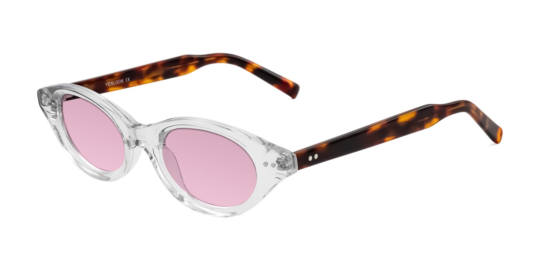 Angle of Mitri in Clear/Tortoise with Light Wine Tinted Lenses