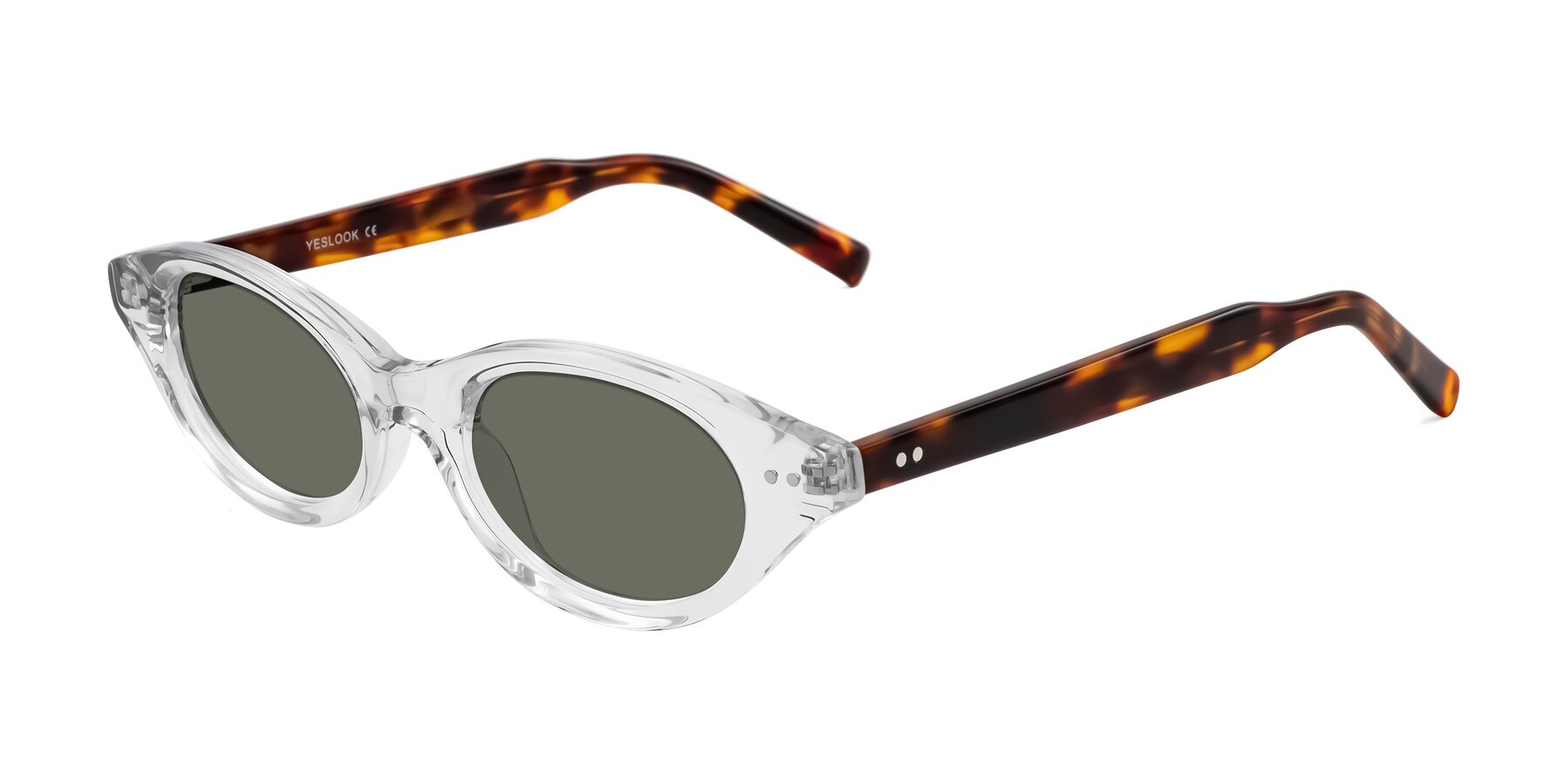 Angle of Mitri in Clear/Tortoise with Gray Polarized Lenses