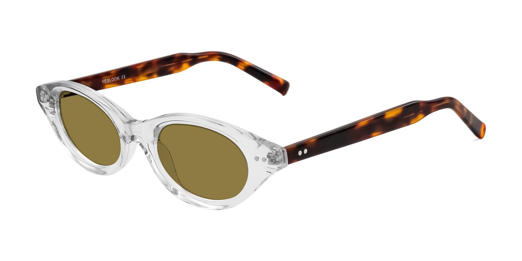 Angle of Mitri in Clear/Tortoise with Brown Polarized Lenses