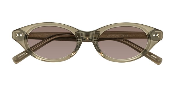 Front of Mitri in Transparent Warm Olive