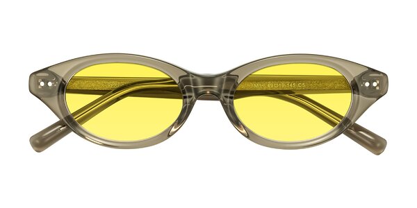 Front of Mitri in Transparent Warm Olive