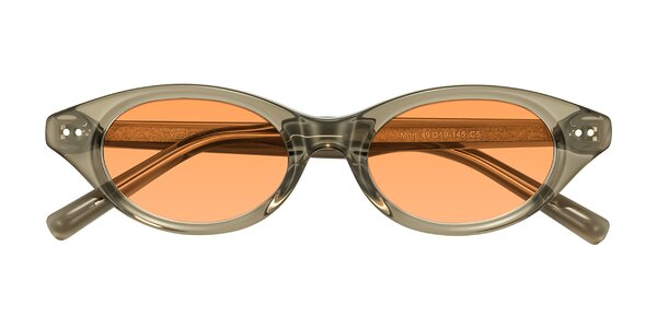 Front of Mitri in Transparent Warm Olive