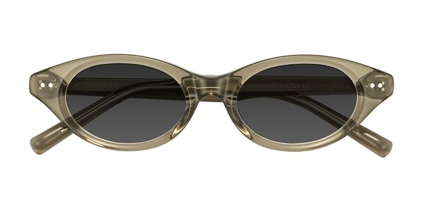 Front of Mitri in Transparent Warm Olive