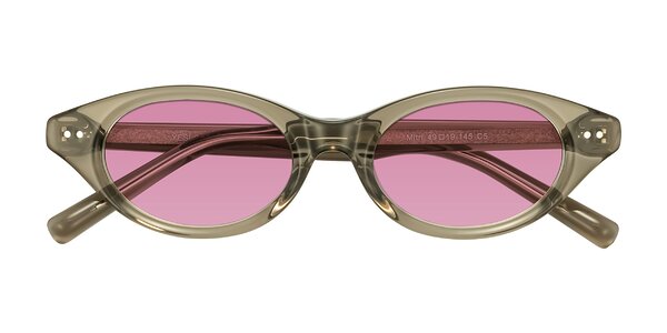 Front of Mitri in Transparent Warm Olive