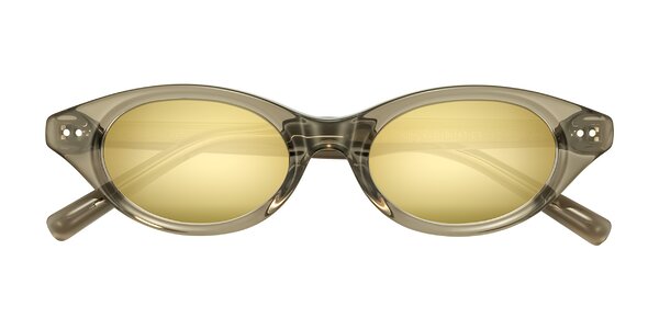 Front of Mitri in Transparent Warm Olive