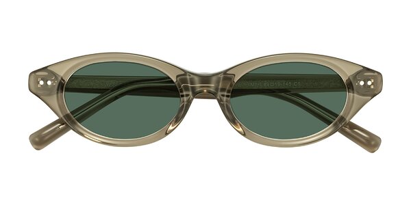 Front of Mitri in Transparent Warm Olive