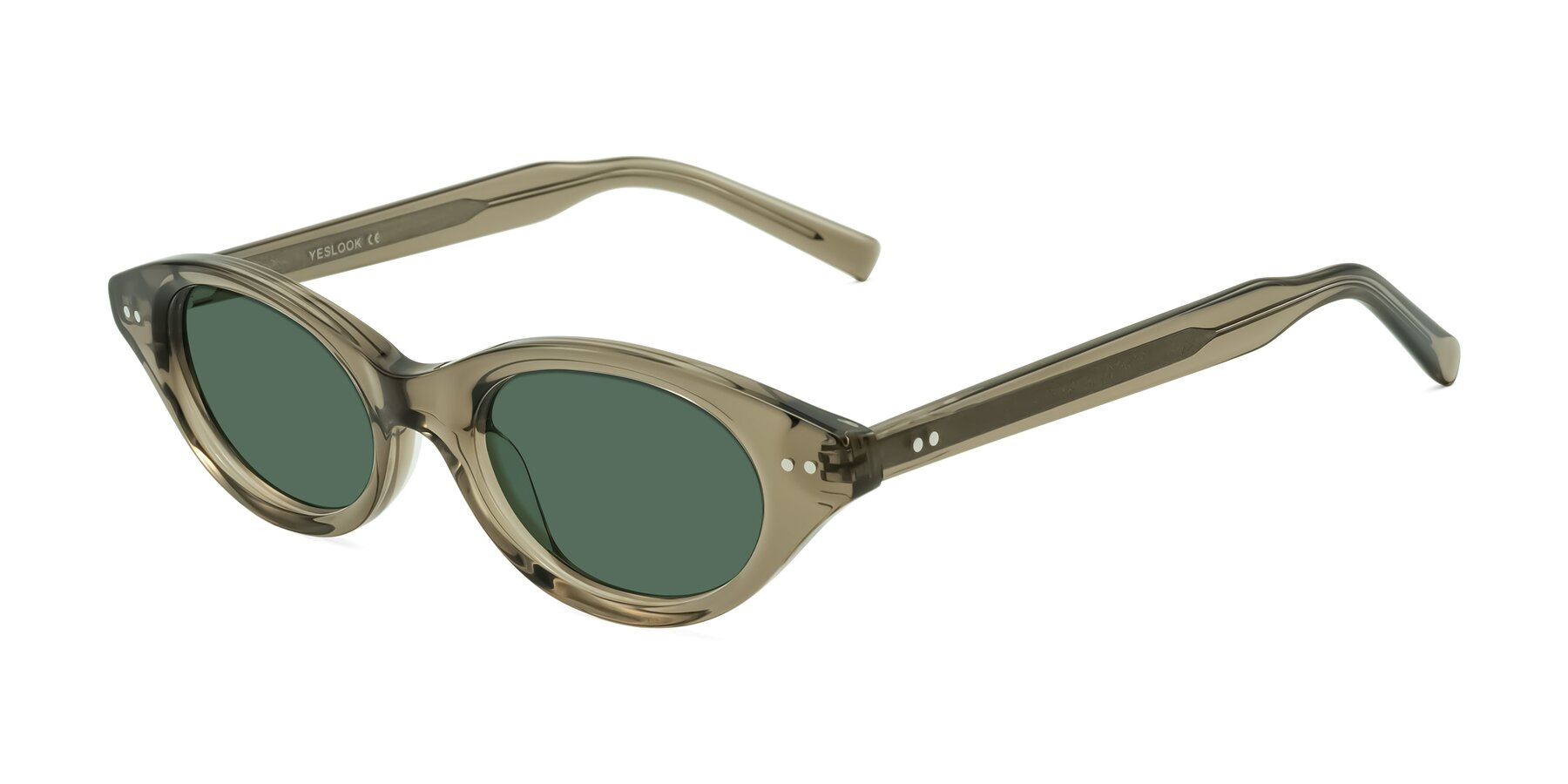 Angle of Mitri in Transparent Warm Olive with Green Polarized Lenses