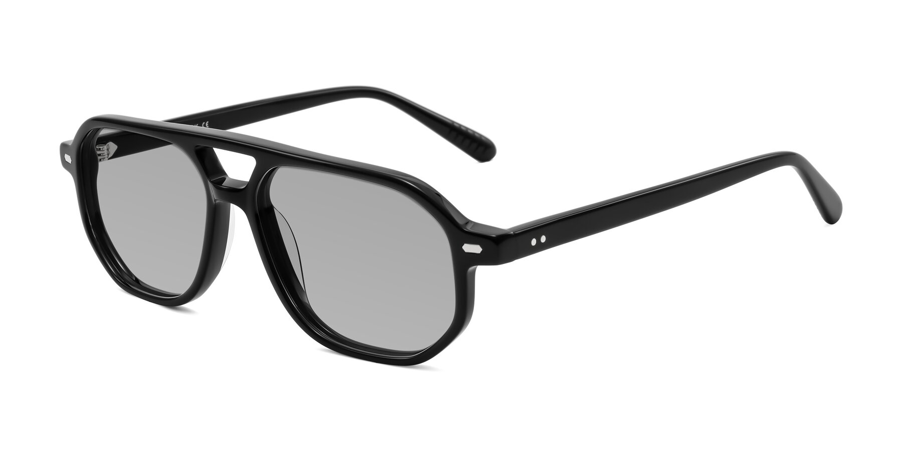 Angle of Aguilar in Black with Light Gray Tinted Lenses