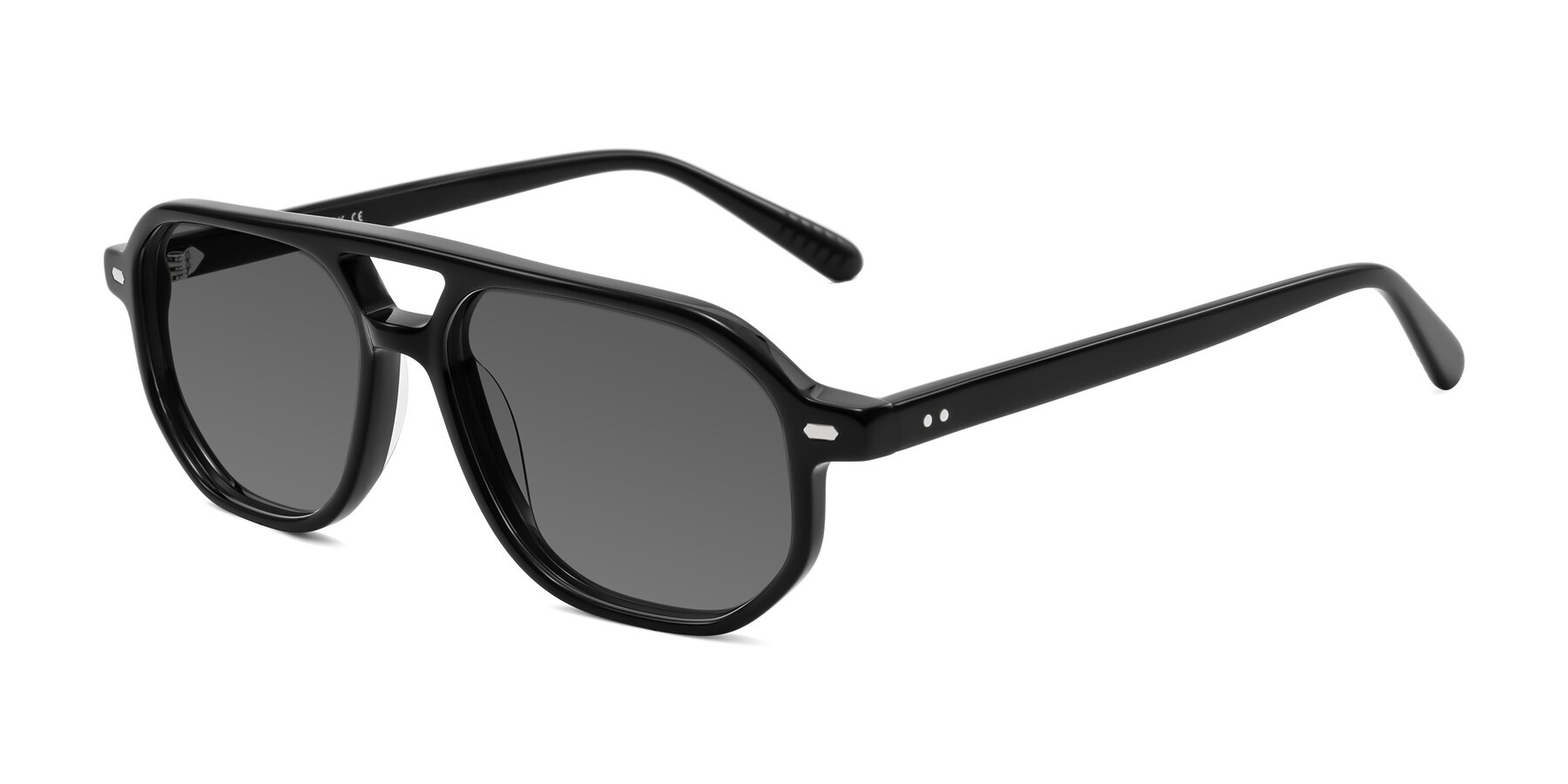 Angle of Aguilar in Black with Medium Gray Tinted Lenses