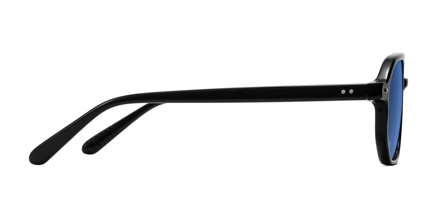 Side of Aguilar in Black with Blue Tinted Lenses