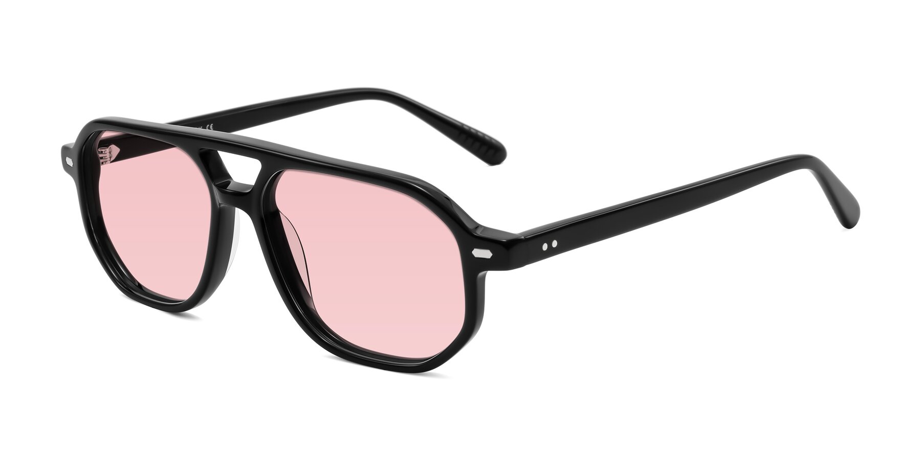 Angle of Aguilar in Black with Light Garnet Tinted Lenses