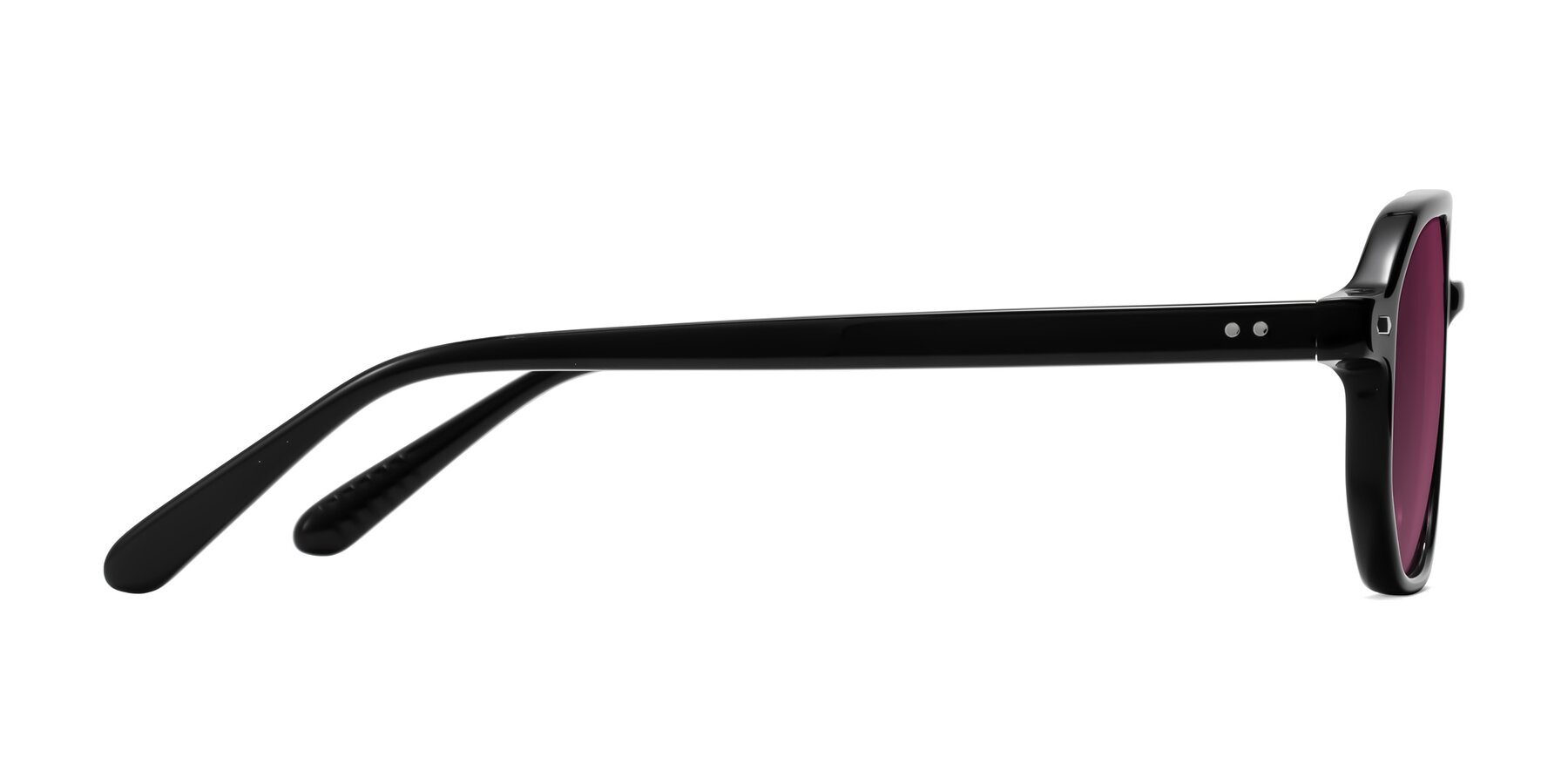 Side of Aguilar in Black with Wine Tinted Lenses