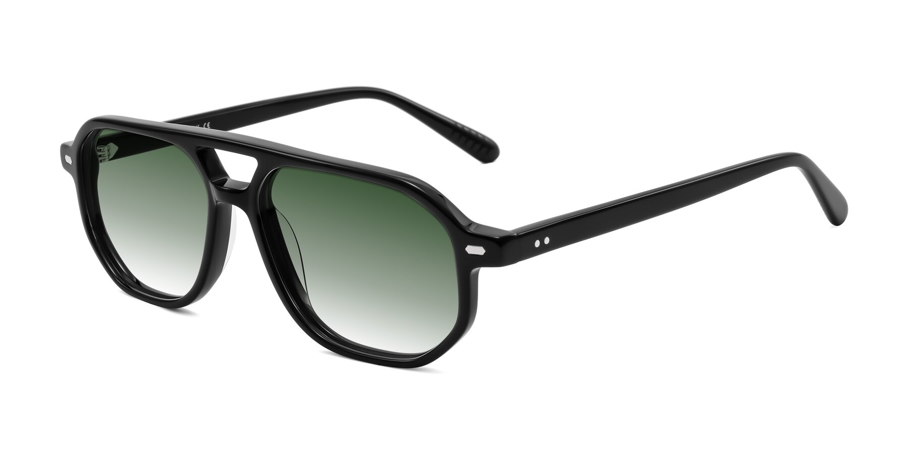 Angle of Aguilar in Black with Green Gradient Lenses