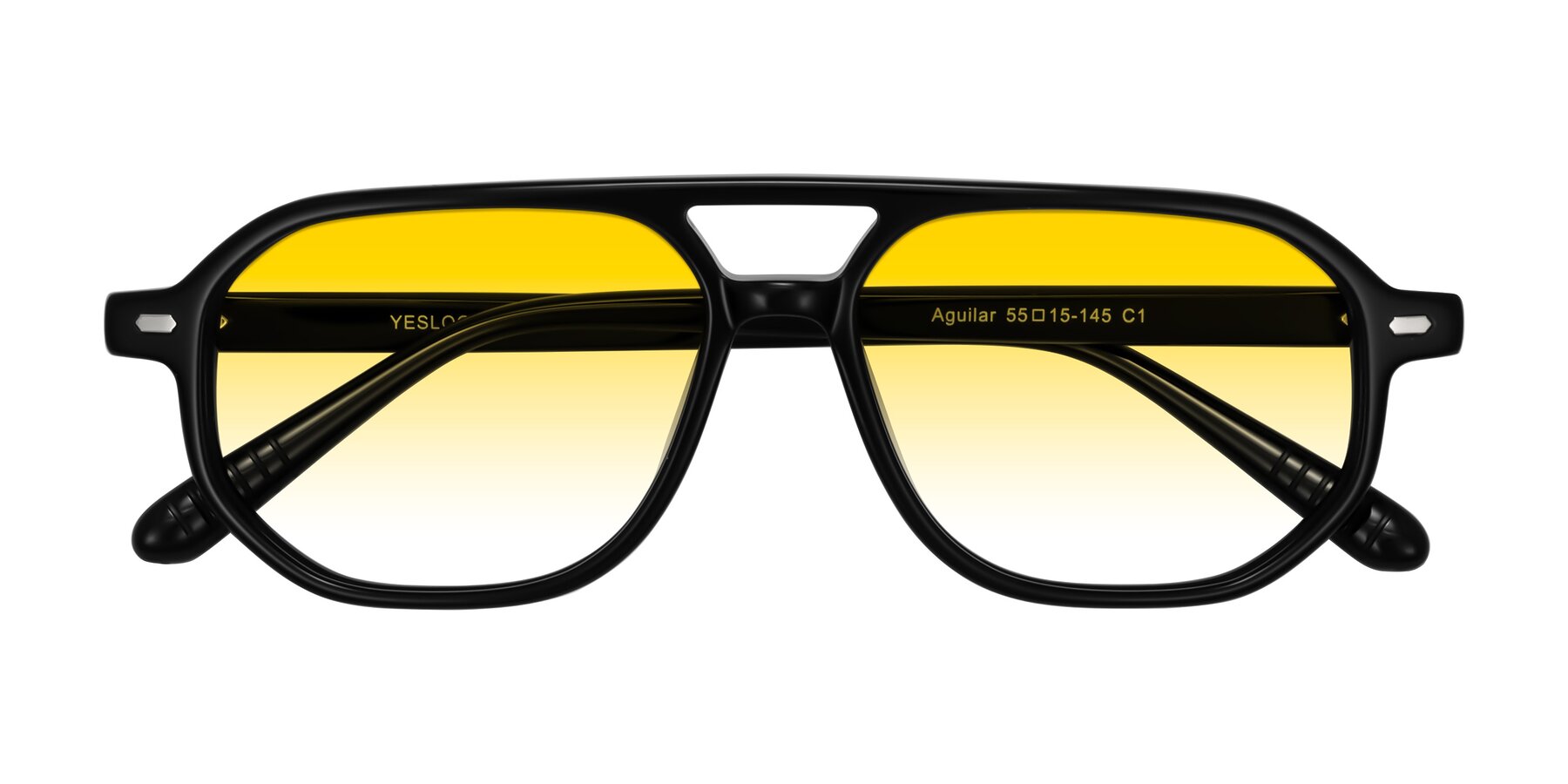 Folded Front of Aguilar in Black with Yellow Gradient Lenses