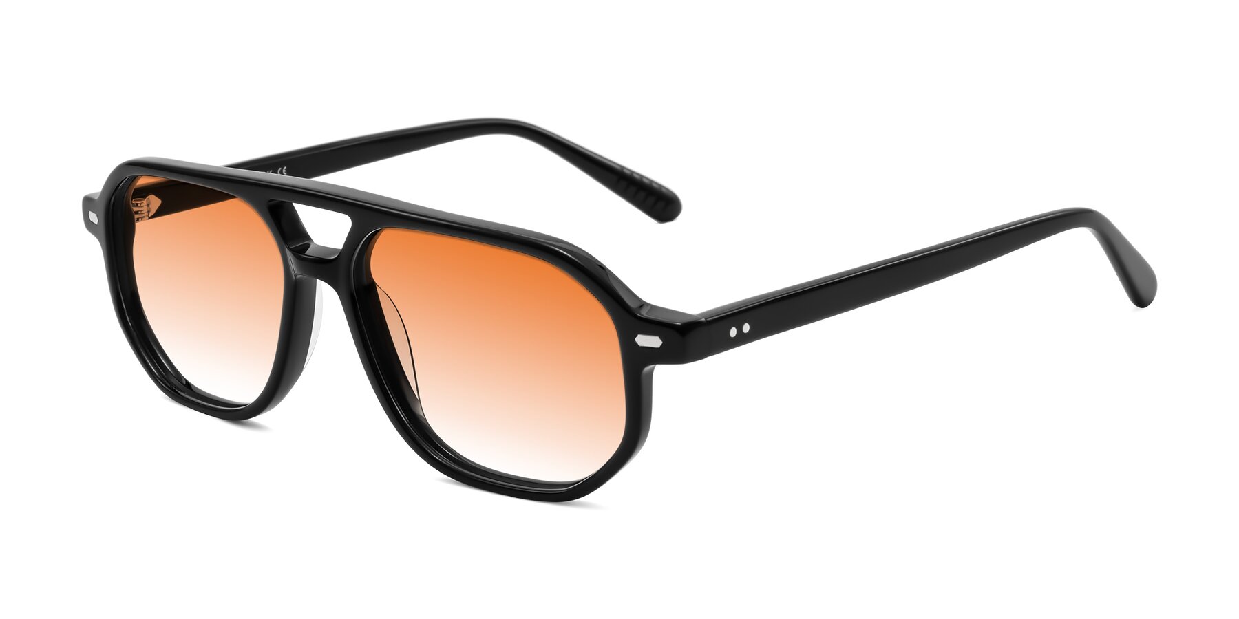 Angle of Aguilar in Black with Orange Gradient Lenses