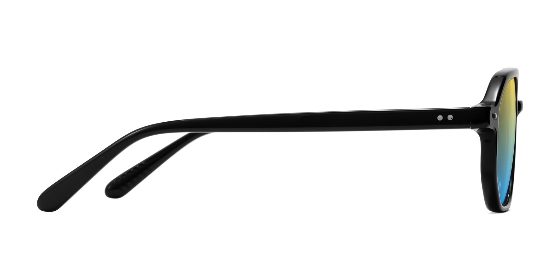 Side of Aguilar in Black with Yellow / Blue Gradient Lenses