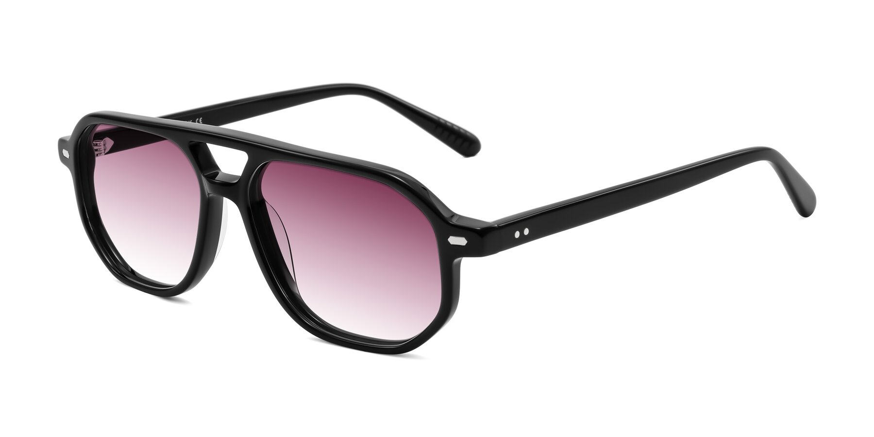 Angle of Aguilar in Black with Wine Gradient Lenses