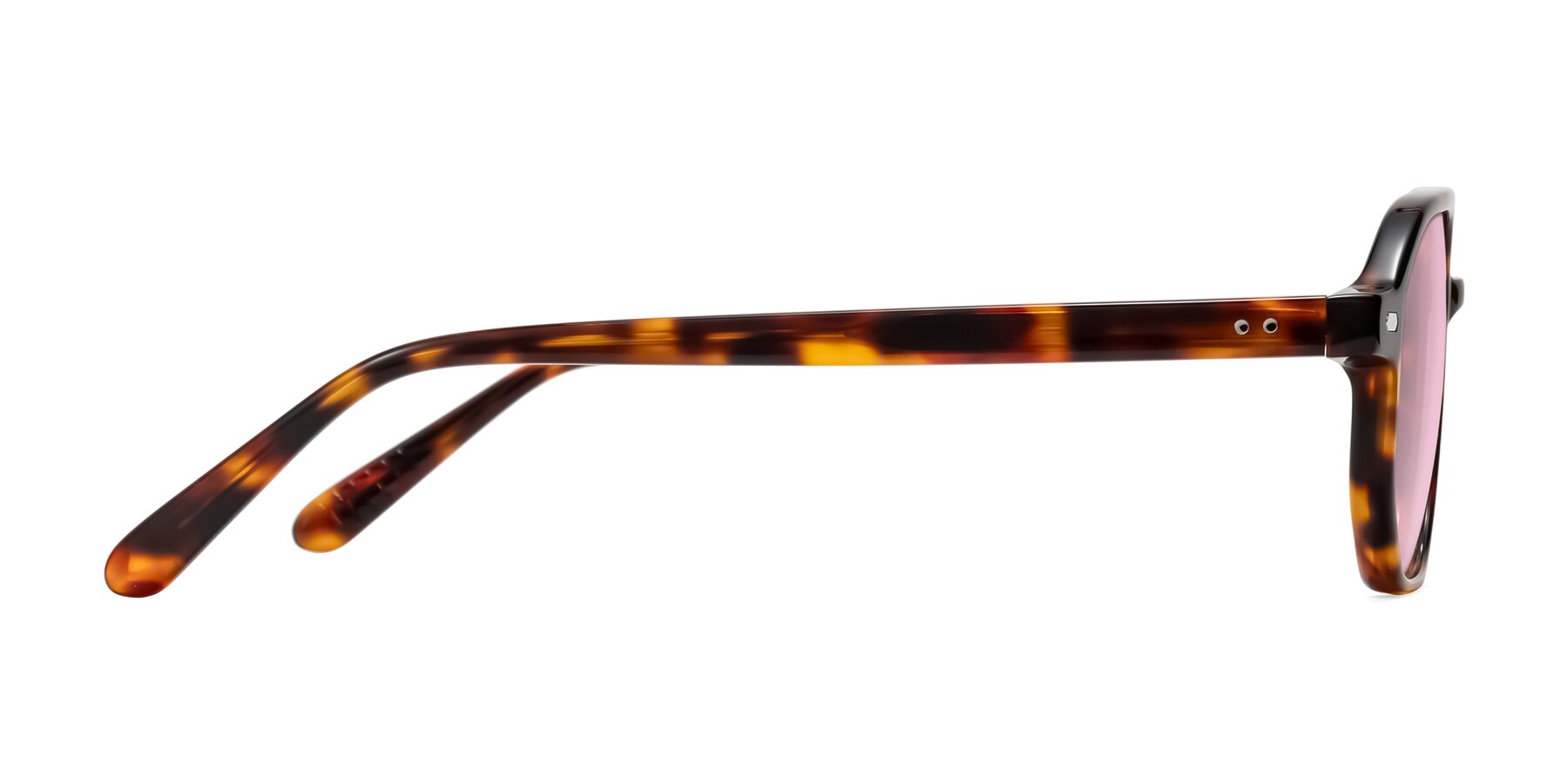 Side of Aguilar in Tortoise with Light Pink Tinted Lenses