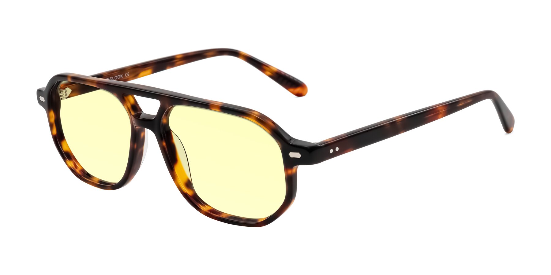 Angle of Aguilar in Tortoise with Light Yellow Tinted Lenses