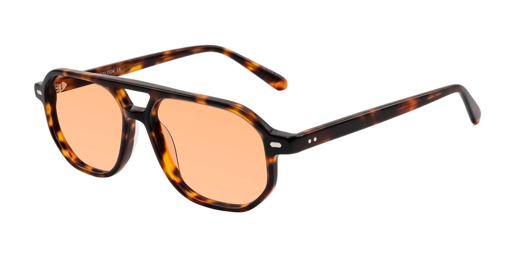 Angle of Aguilar in Tortoise with Light Orange Tinted Lenses