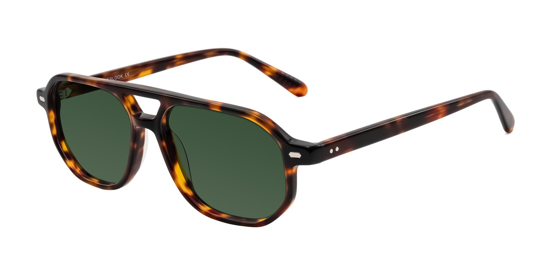 Angle of Aguilar in Tortoise with Green Tinted Lenses